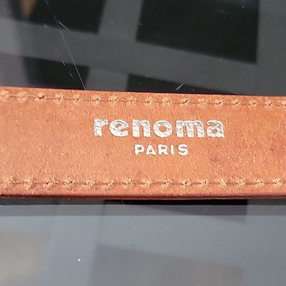 Brown Leather Renoma Paris Made Italy Genuine Belt Unisex Logo New Handmade L,XL